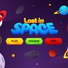 Video Game Space Flat Background – Sci-Fi Gaming Scene Vector